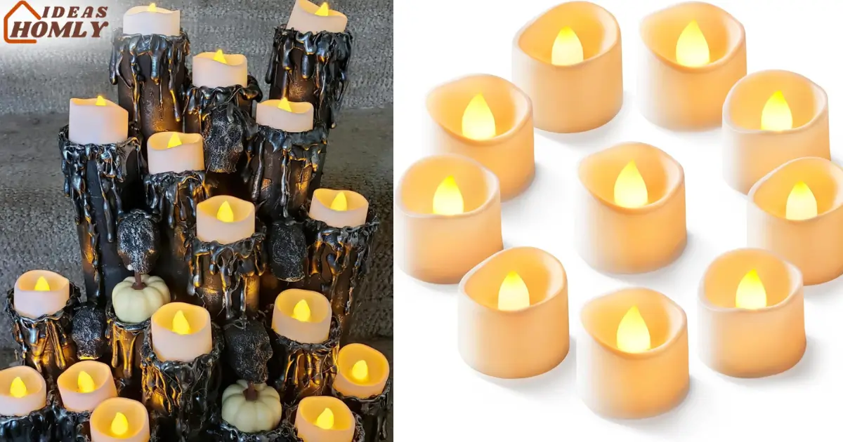 Bright Amber Flameless Tea Lights