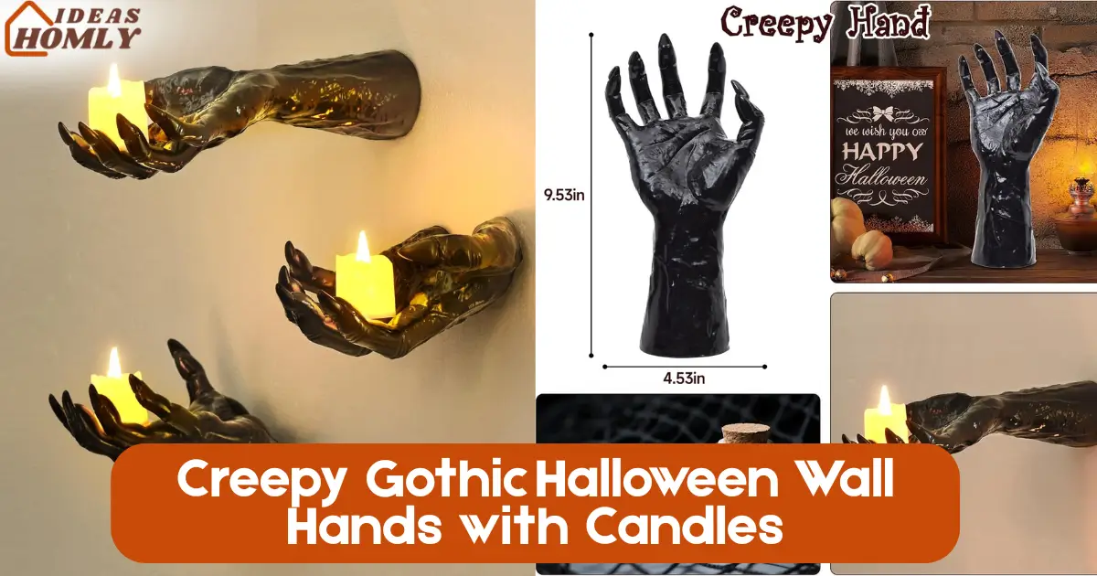 Creepy Gothic Halloween Wall Hands with Candles