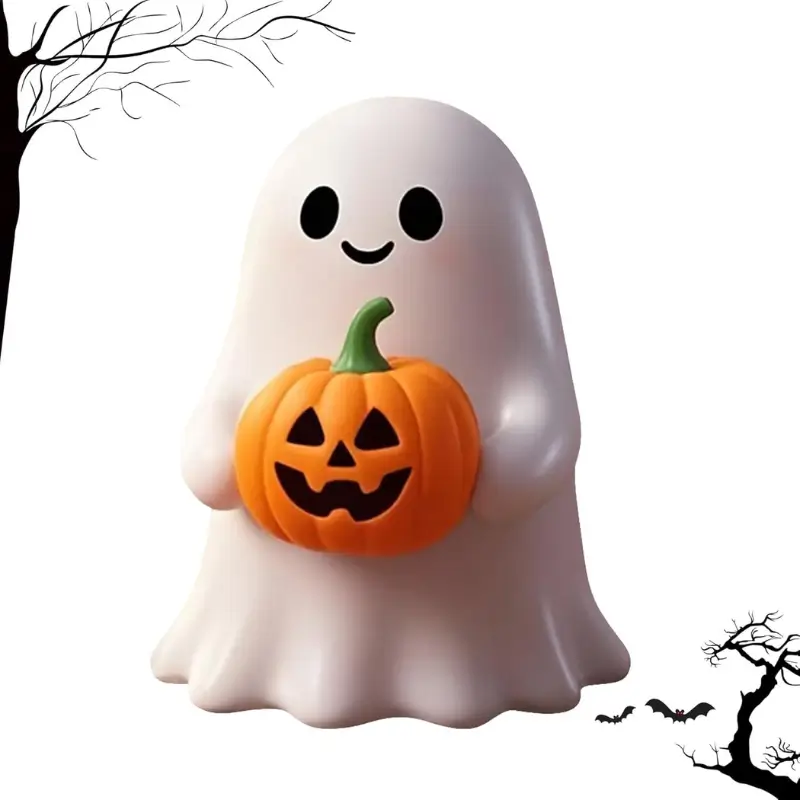 Cute Ghost Pumpkin Statue
