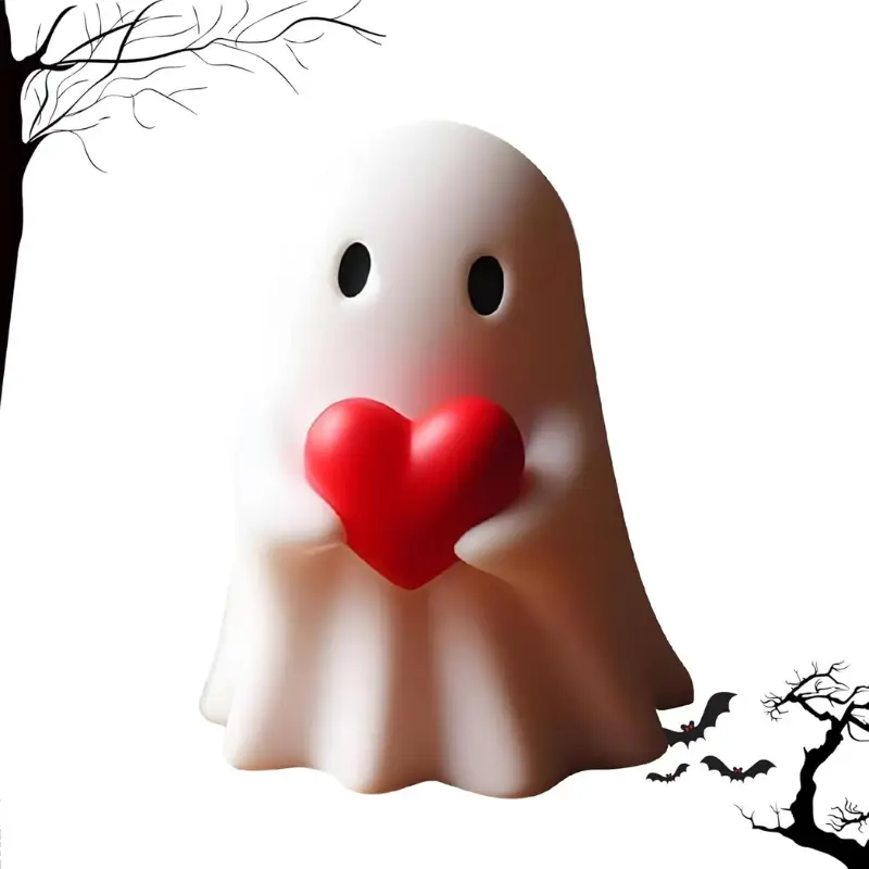 Cute Red Heart Ghost Halloween Decor