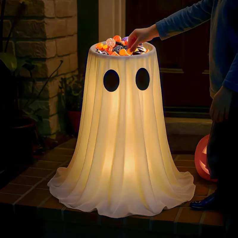 Halloween Glowing Ghost Candy Holder Bowl