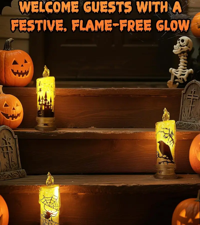 Spooky Halloween Decorations Flameless Candles