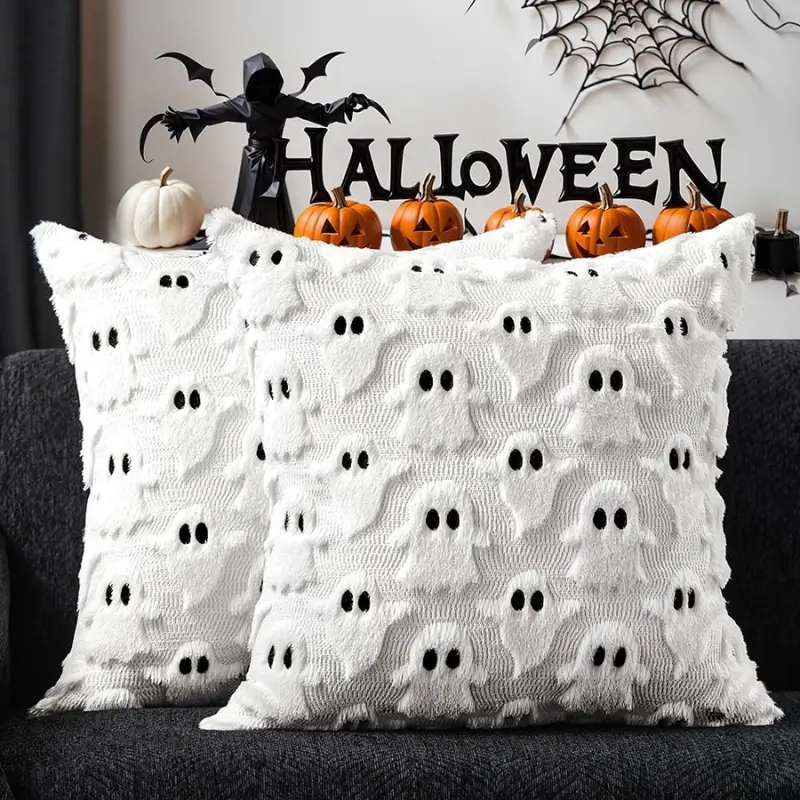 Halloween Pillow Covers White Black