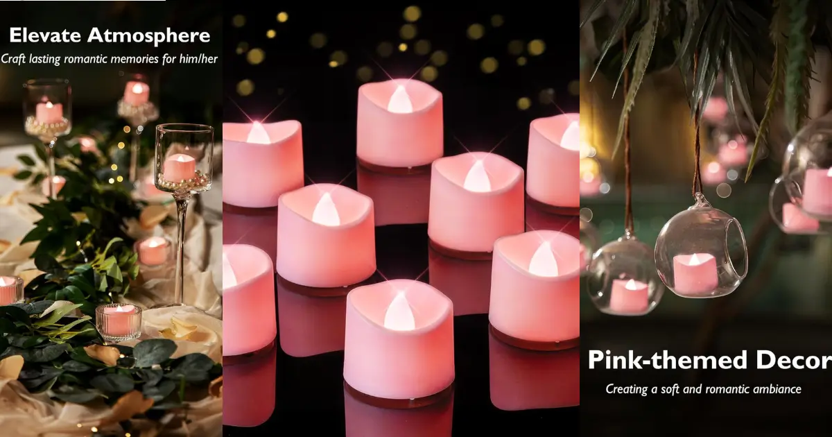 Pink Tea Light Candles - Romantic Flameless LED Décor