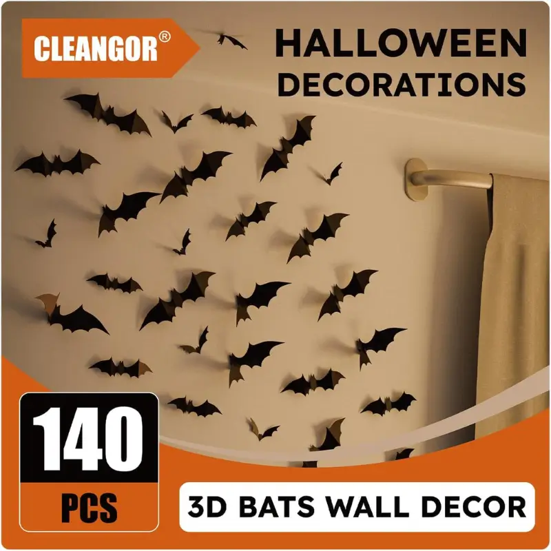 140Pcs 3D Bats Wall Decor