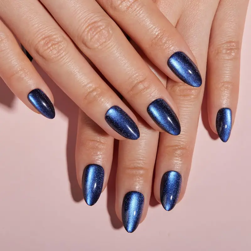 VSALON Press on Nails Short Almond - Blue