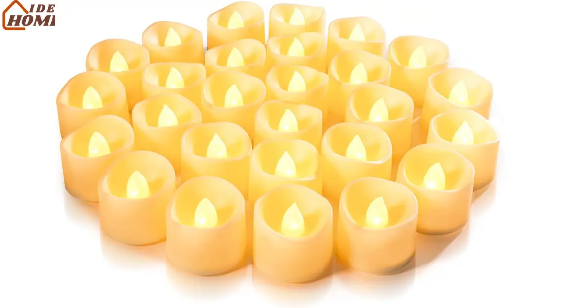 Warm White Flameless Tea Lights - Classic Flickering LED Candles