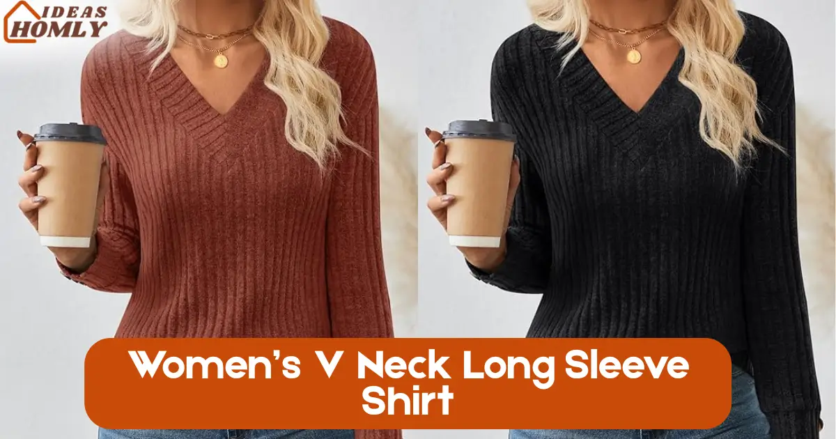 Women’s V Neck Long Sleeve Shirt